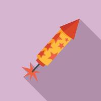 Rocket firework icon, flat style vector