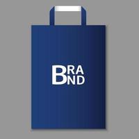 Eco blue hand bag icon, realistic style vector