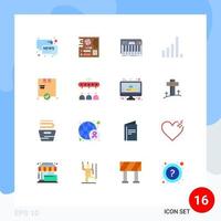 16 Flat Color concept for Websites Mobile and Apps shopping phone mother connection midi Editable Pack of Creative Vector Design Elements