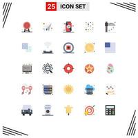 Editable Vector Line Pack of 25 Simple Flat Colors of holiday scince send instructure data unstructure Editable Vector Design Elements