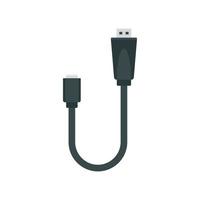 icono de cable usb de cámara, estilo plano vector