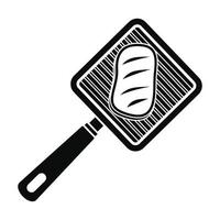 Meat grill icon, simple style vector