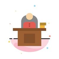 Desk Business Computer Laptop Person Personal User Abstract Flat Color Icon Template vector