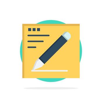Browser Pencil Text Education Abstract Circle Background Flat color Icon vector