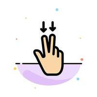 Fingers Gesture  Down Abstract Flat Color Icon Template vector