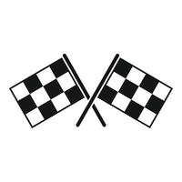 icono de banderas de rally, estilo simple vector