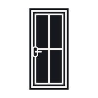 Glass door icon, simple style vector