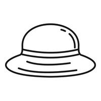 icono de sombrero de hombre de protección solar, estilo de esquema vector