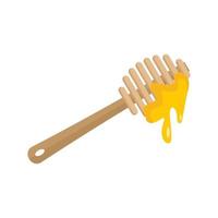 icono de herramienta de miel de madera, estilo plano vector
