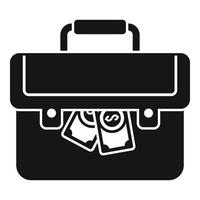 Briefcase money bribery icon, simple style vector