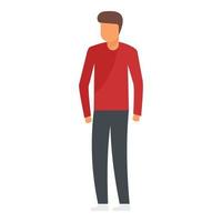 Fashion young man icon, flat style vector