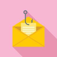 Phishing personal mail icon, flat style vector