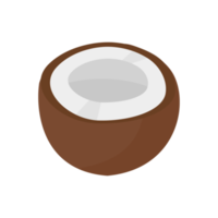 Halved coconut. Fruits that are popular to drink for refreshment in the summer. png