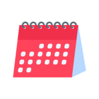 Calendar icon. A red calendar for reminders of appointments and important festivals in the year. png