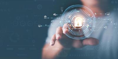 password privacy authentication and authentication, access to cybersecurity information,Businessman logging into cyberspace through secure online technology and protection and authentication photo