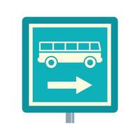 Sign bus stop icon, flat style vector