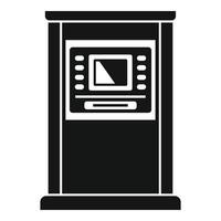 Atm monitor screen icon, simple style vector