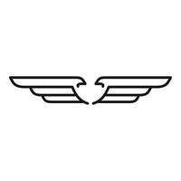 Heaven wings icon, outline style vector