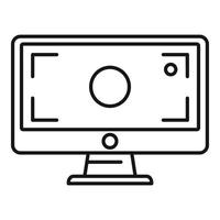 Display recording icon, outline style vector