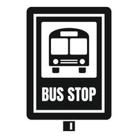 School bus stop sign icon, simple style vector