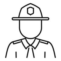 Policeman village icon, outline style vector