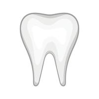 White tooth icon in cartoon style vector