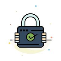 Lock Padlock Security Secure Abstract Flat Color Icon Template vector