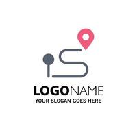 Location Map Navigation Pin Business Logo Template Flat Color vector