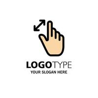 Expand Gestures Interface Magnification Touch Business Logo Template Flat Color vector