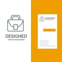 Bag Worker Logistic Global Grey Logo Design and Business Card Template vector