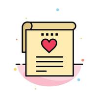 File Love Wedding Heart Abstract Flat Color Icon Template vector