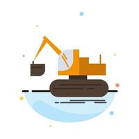 Crane Construction Lift Truck Abstract Flat Color Icon Template vector