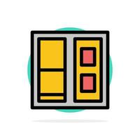 Building House Door Abstract Circle Background Flat color Icon vector