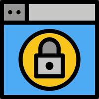 Web Design Lock  Flat Color Icon Vector icon banner Template