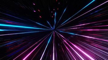 3D rendering.Blue and pink speed light abstract background. Sci-fi tunnel backdrop photo