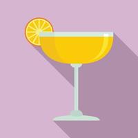 Orange fruit cocktail icon, flat style vector