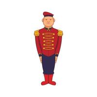 Man wearing army uniform 19th century icon vector