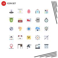 Stock Vector Icon Pack of 25 Line Signs and Symbols for data user engagement payment user egg Editable Vector Design Elements