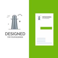Canada Co Tower Canada Tower Building Grey Logo Design and Business Card Template vector
