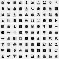 Set of 100 Universal Solid Icons vector