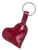red leather heart shape trinket isolated photo
