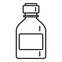 icono de botella médica líquida, estilo de esquema vector