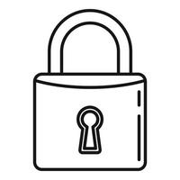 Home padlock icon, outline style vector