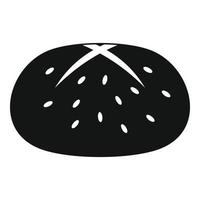 icono de bollo, estilo negro simple vector