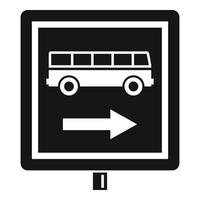 señal, parada de autobús, icono, simple, estilo vector