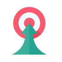 arrow pointing towards the target The concept of striving for success png
