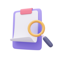 3D report paper clipboard. Note paper for checklist notes. 3D illustration. png