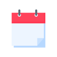 Calendar icon. A red calendar for reminders of appointments and important festivals in the year. png