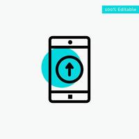 Application Mobile Mobile Application Smartphone Sent turquoise highlight circle point Vector icon