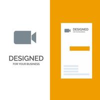 Camera Image Basic Ui Grey Logo Design and Business Card Template vector